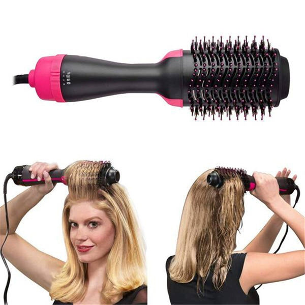 Professional Hair Dryer Brush  2 In 1 ionic Hair Straightener Curler Comb Electric Blow Dryer With Comb Hair Roller Brush Styler