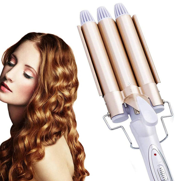 Professional Curling Iron Ceramic Triple Barrel Hair Curler Hair Waver Styling Tools 22mm Big Wave  Hair Crimper Curling Tongs