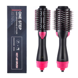 Professional Hair Dryer Brush  2 In 1 ionic Hair Straightener Curler Comb Electric Blow Dryer With Comb Hair Roller Brush Styler
