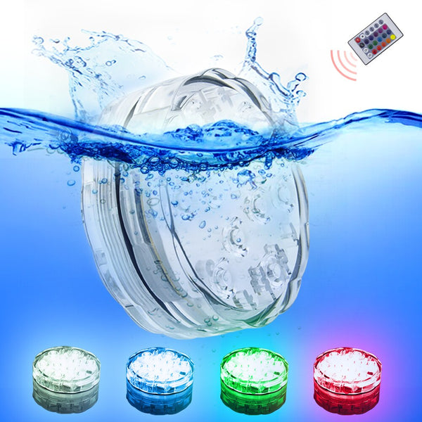10LED RGB LED Underwater Light Pond Submersible IP67 Waterproof Swimming Pool Light Battery Operated For Wedding Party